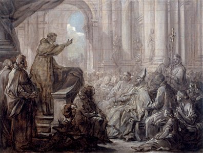 Carle Vanloo - La prédication de saint Augustin devant Valère Esquisse pour le tableau du chœur de l'église de Notre-Dame-des-Victoires - P2647 - Musée Carnavalet
