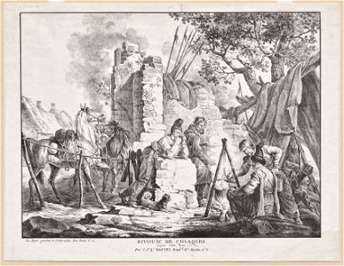 Carle Vernet (French, 1758-1836), C.F.X. Gastel, Bould. St. Martin No. 6 - Bivouac de Cosaques - 2015.132 - Cleveland Museum of Art