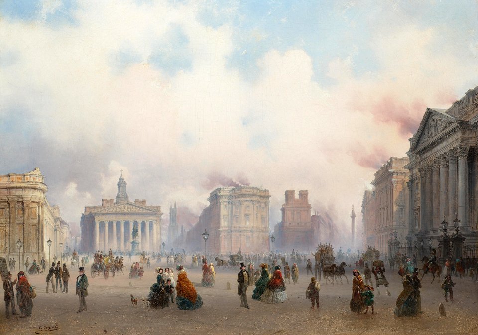 Carlo Bossoli - A view of the City of London from Bank