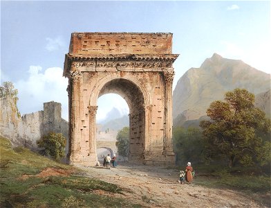 Carlo Bossoli - L'Arco di Augusto a Susa, Italia