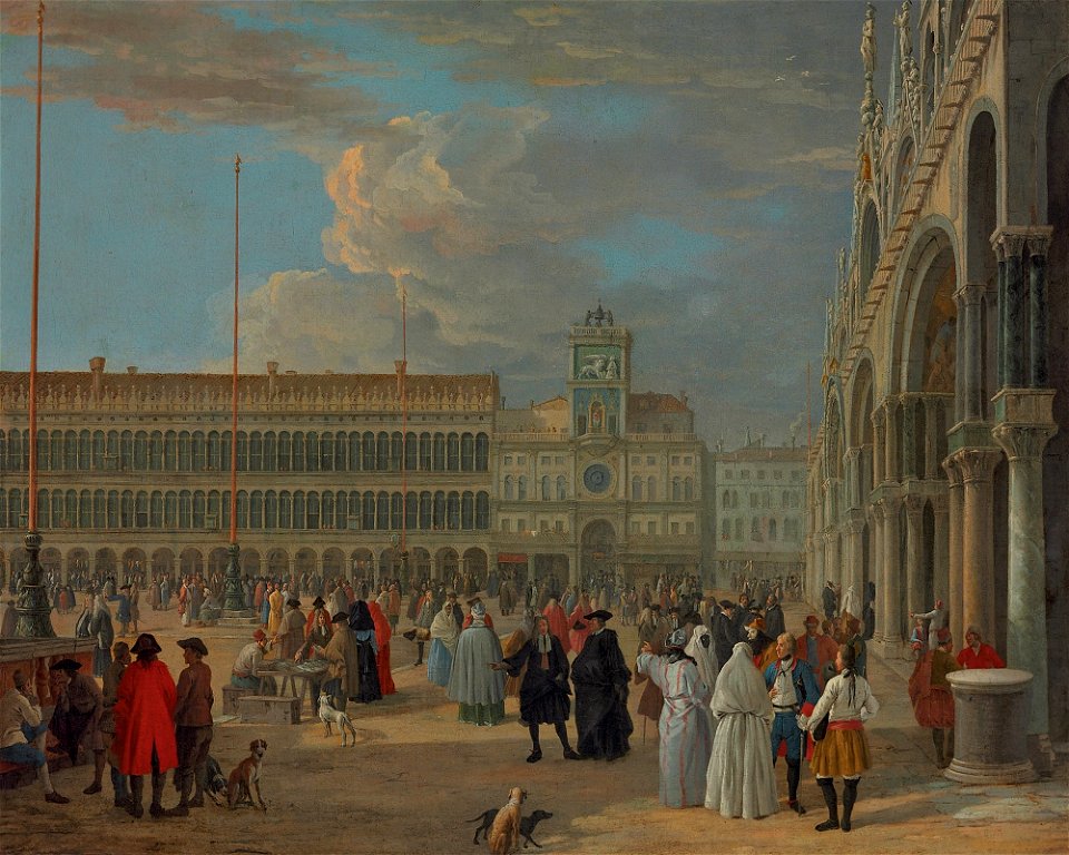 Carlevarijs Luca View Of Piazza San Marco Oil Canvas-large