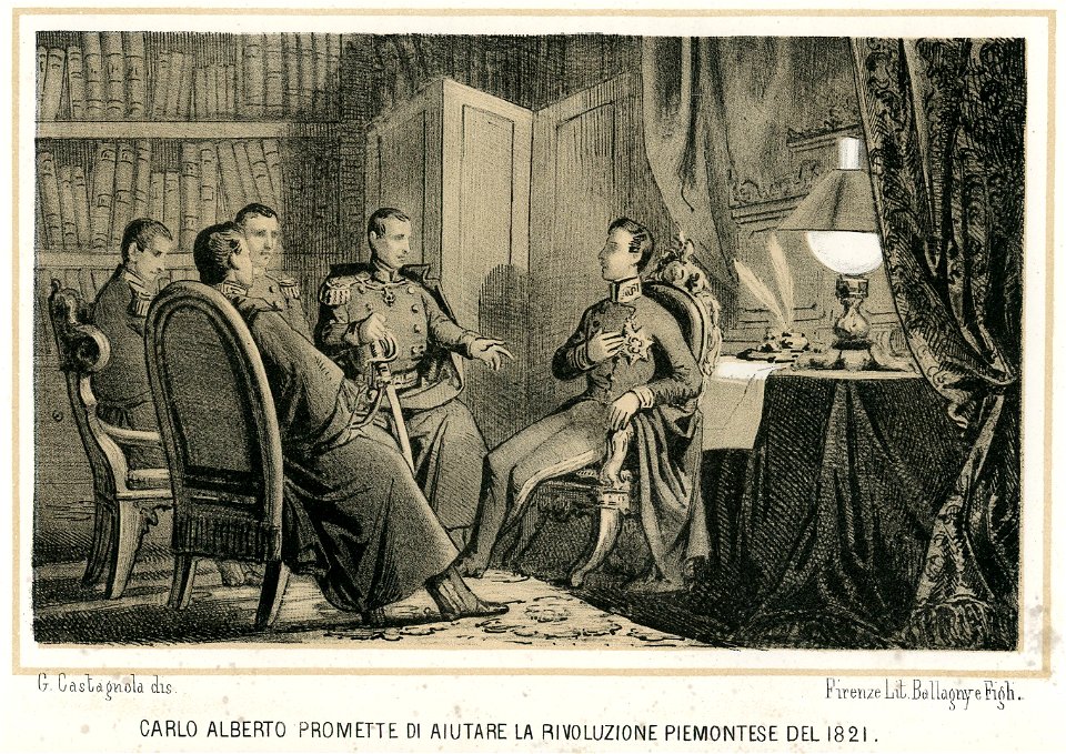 Carlo Alberto promette di aiutare la rivoluzione piemontese del 1821