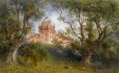 Carlo Bossoli - A view of Brodick Castle, Isle of Arran, Scotland
