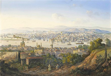 Carlo Bossoli - Turks overlooking Istanbul