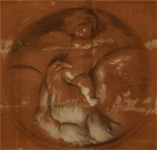 Carlo Cignani - A Cupid, Blindfold, Seated on an Eagle - RCIN 406780 - Royal Collection