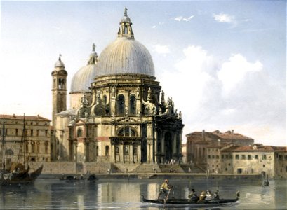 Carlo Bossoli - Santa Maria della Salute, Venezia. Free illustration for personal and commercial use.