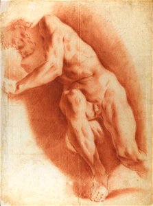 Carlo Cignani - Estudo de homem nu sentado