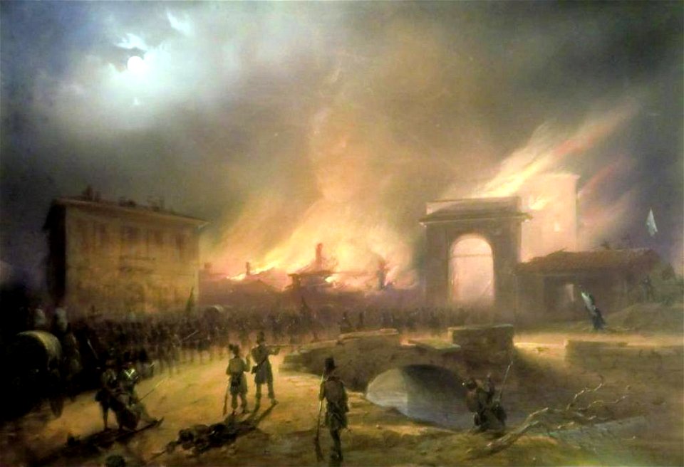 Carlo Bossoli austriaci in ritirata Porta Tosa 22 marzo