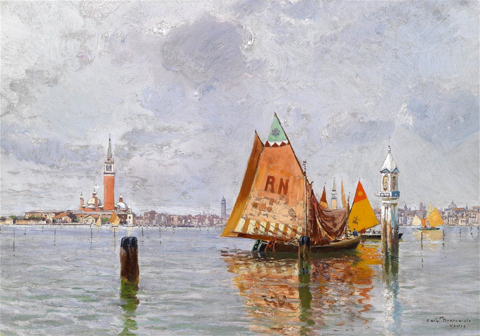Carlo Brancaccio Fischerboote in der Lagune von Venedig