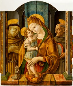 Carlo Crivelli - Madonna and Child with Saints and Donor - Walters 37593. Free illustration for personal and commercial use.