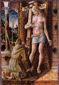 Carlo Crivelli - Saint Francis Collecting the Blood of Christ - Google Art ProjectFXD. Free illustration for personal and commercial use.