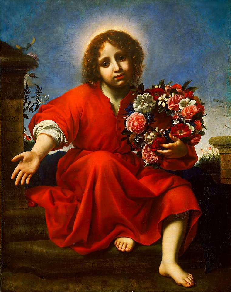 Carlo Dolci - Der Jesusknabe lädt die christliche Seele ein, um sie dem Hohelied entsprechend zu krönen - GG F8 - Kunsthistorisches Museum