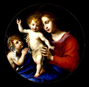 Carlo Dolci - Virgin and Child with the Infant Saint John the Baptist - Google Art Project. Free illustration for personal and commercial use.