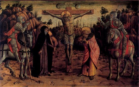Carlo crivelli, polittico di massa fermana, predella, crocifissione