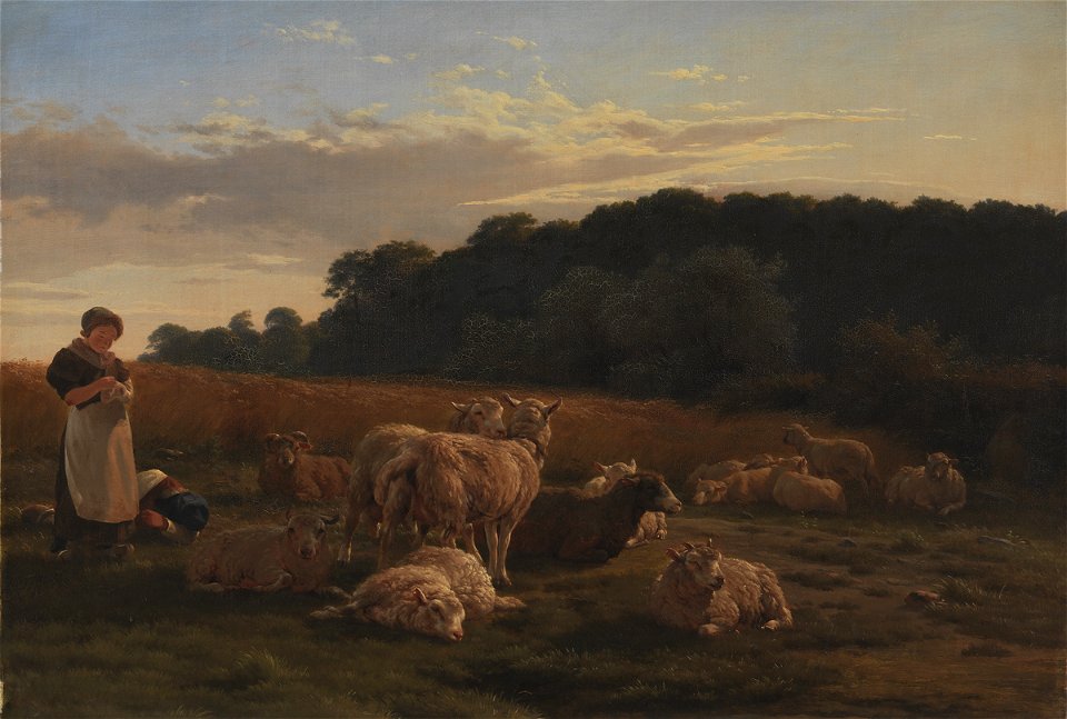 Carlo Dalgas - En fåreflok. Motivet fra Faxingeskoven ved Nysø - KMS534 - Statens Museum for Kunst