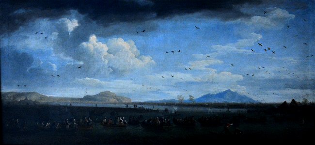 Carlo di Borbone a caccia di folaghe sul lago di Licola 001