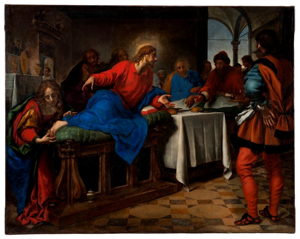 Carlo Dolci - Christ and Mary Magdalen in the House of Simon - NM 81 - Nationalmuseum