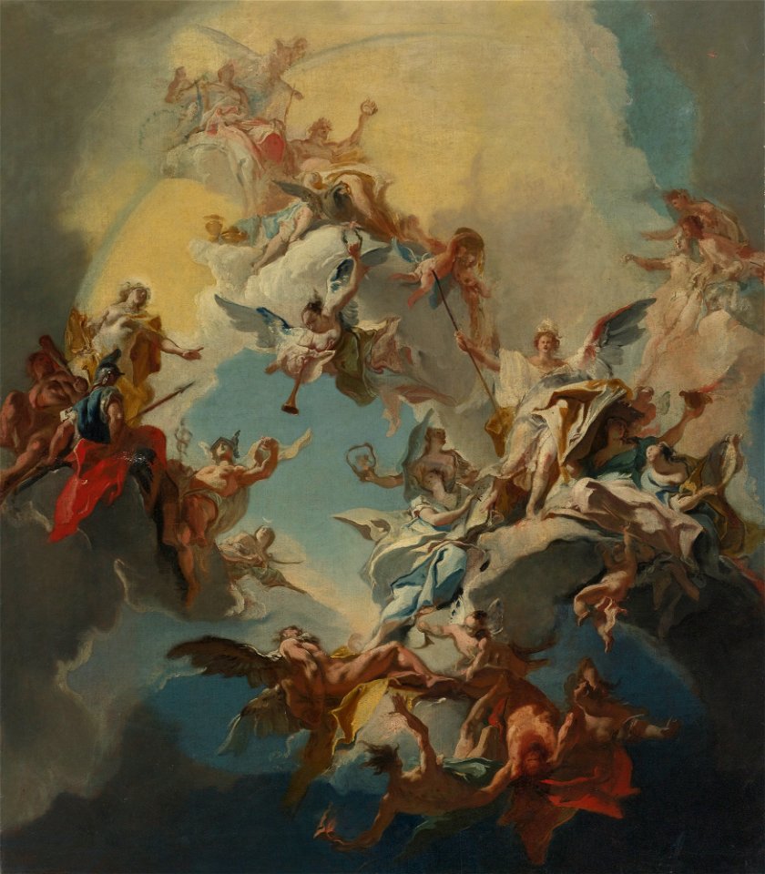 Carlo Innocenzo Carlone The Triumph of Reason- a Bozzetto For a Ceiling