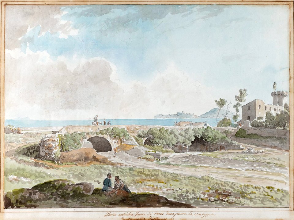 Carlo Labruzzi - Ponte antico fuori di Mola dove passa la Via Appia