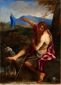 Carlo Maratti - Saint John the Baptist Pointing to Christ in a Landscape - 1999.250 - Fogg Museum. Free illustration for personal and commercial use.