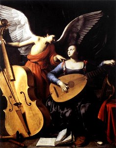 Carlo Saraceni - Saint Cecilia and the Angel - WGA20829. Free illustration for personal and commercial use.
