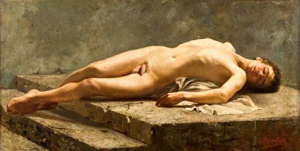Carlos Baca-Flor - Reclining nude