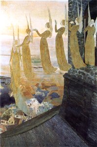 Carlos Schwabe - Sinos da Noite. Free illustration for personal and commercial use.