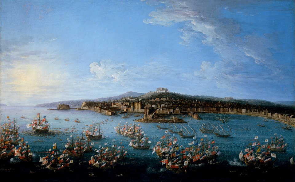 Carlos III leaving the Port of Naples, as seen from the Sea