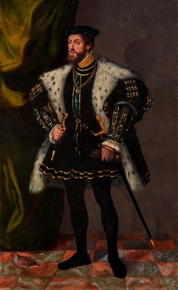 Carlos V con un capotillo forrado en lobos cervales (Palacio Real de La Almudaina)