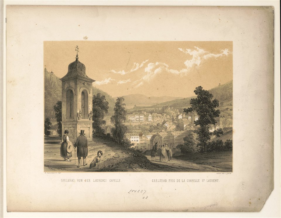 Carlsbad von der Laurenzi Capelle Carlsbad pris de la Chapelle St. Laurent - - X. Sandmann fec. ; gedr. Bei J. Rauh. LCCN2017650444