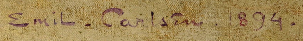 Signature of painter Soren Emil Carlsen, 1894