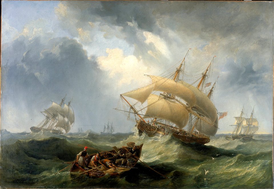 John W. Carmichael - Shipping in the Open Sea (1838)