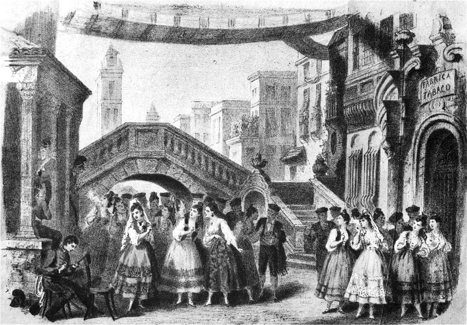 Carmen 1875 Act1 lithograph Lamy NGO1p736