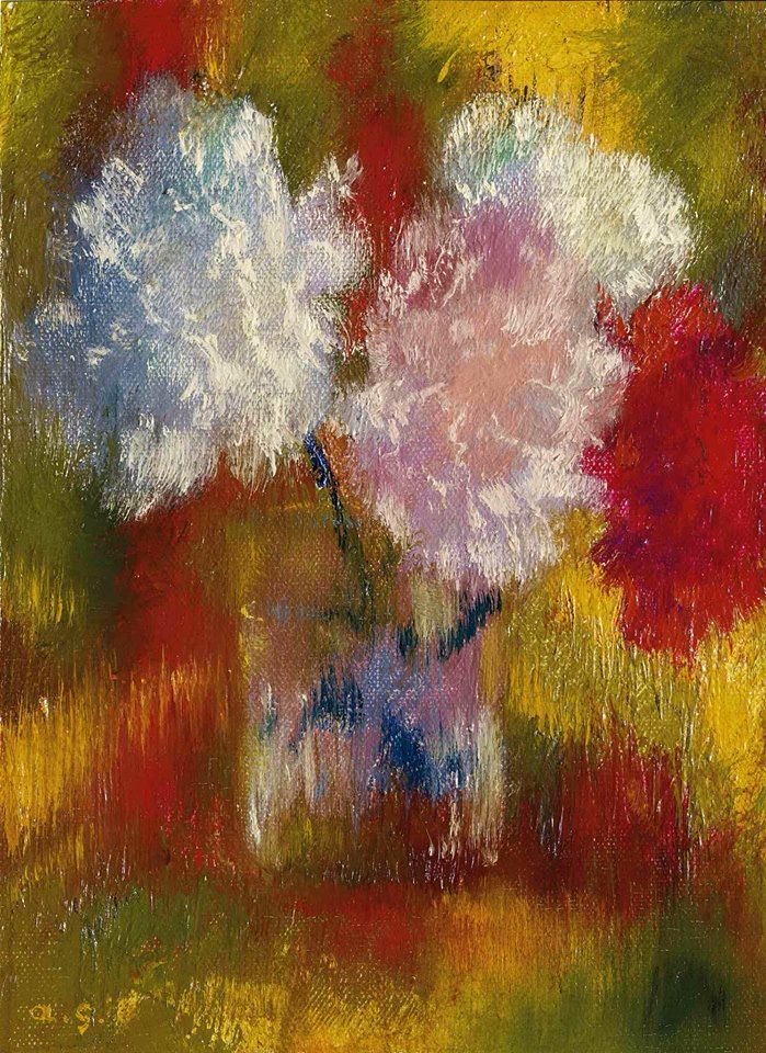 Carnations in Glass Vase Augusto Giacometti (1932)