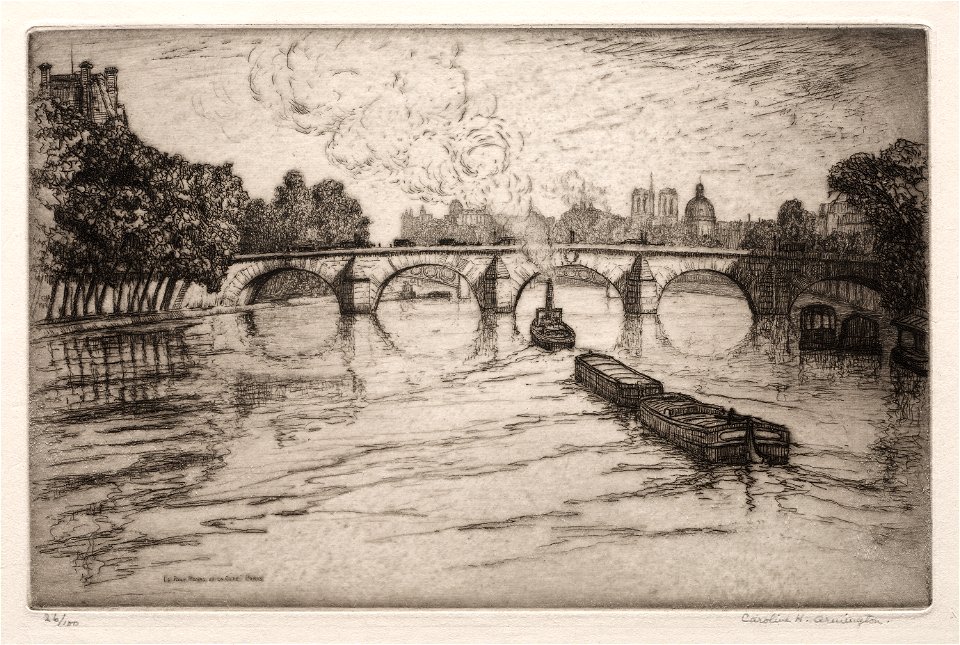 Caroline Helena Armington (American, 1875-1939) - Le Pont Royal et la Cité, Paris - 1921.1177 - Cleveland Museum of Art