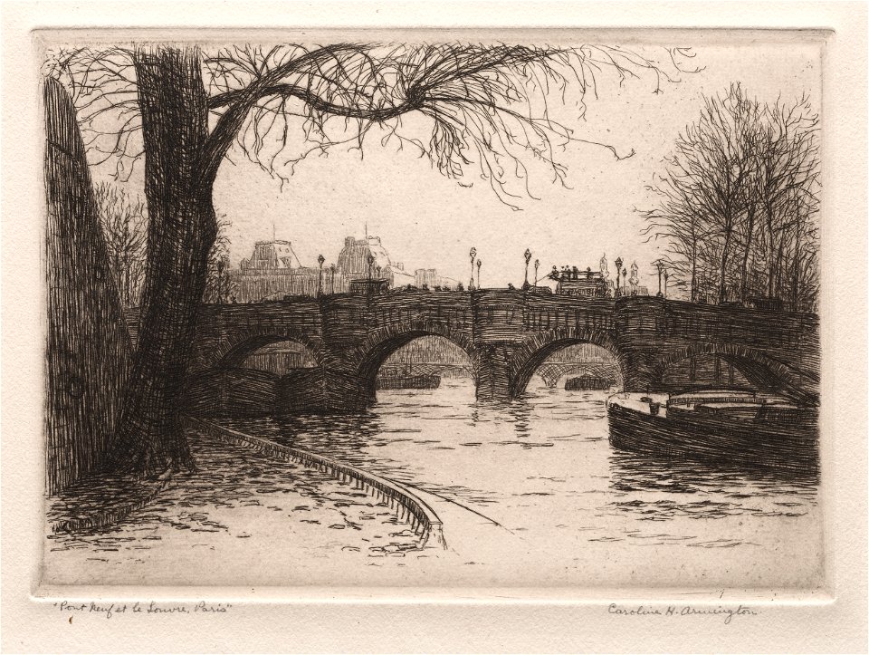 Caroline Helena Armington (American, 1875-1939) - Pont Neuf et le Louvre, Paris - 1923.99 - Cleveland Museum of Art