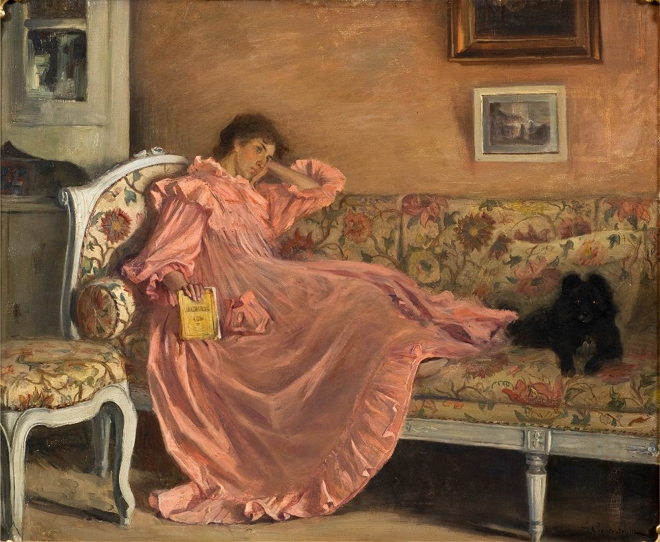 Carola Sitting on the Sofa (Gustaf Cederström) - Nationalmuseum - 22254