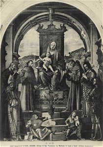 Carpaccio - Madonna con Bambino in trono, sant'Ambrogio, san Pietro, san Francesco d'Assisi, sant'Antonio da Padova, santa Chiara, san Giorgio, Museo Antoniano