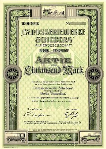 Carosseriewerke Schebera AG 1000 Mk 1922