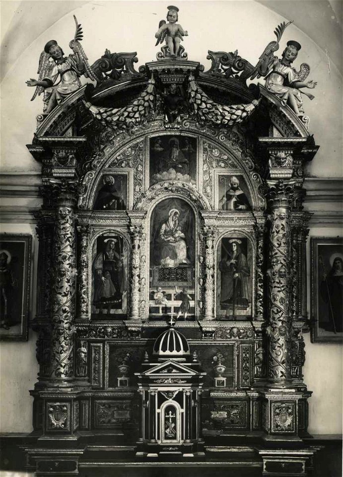 Carpaccio - Madonna con Bambino, un angelo e san Giovannino, San Gervasio, San Protasio, Dio Padre che regge una corona e angeli, Chiesa dei SS. Severo e Brigida