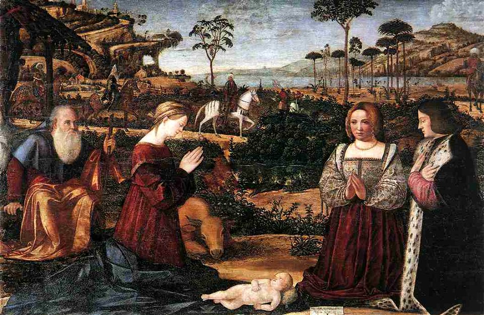 Carpaccio Holy Family with Two Donors