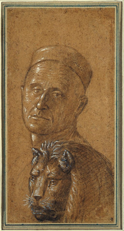 Carpaccio, Vittore, Head of a Man and Head of a Lion (verso), 1495-1516