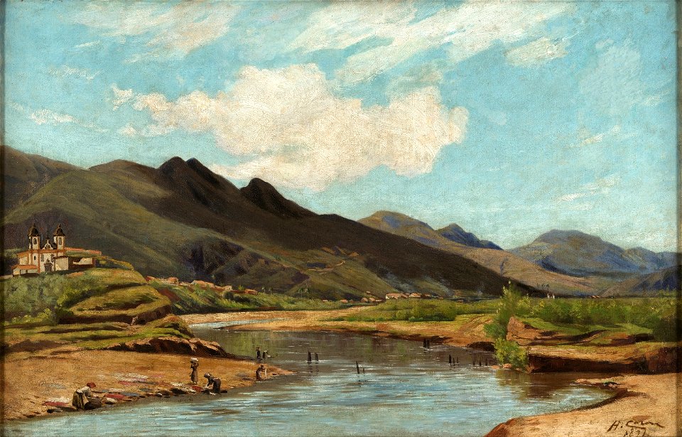 Hipólito Caron - Paisagem de Sabará, MG, 1891