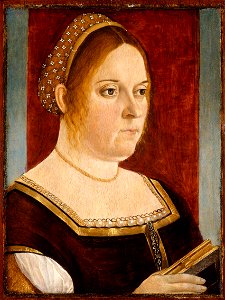 Vittore Carpaccio - Portrait of a Lady with a Book - Google Art Project. Free illustration for personal and commercial use.