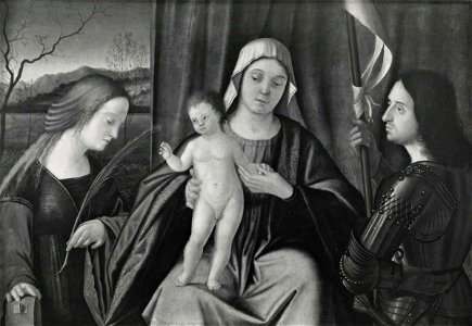 Carpaccio - Madonna con Bambino tra santa Caterina d'Alessandria e san Liberale, Asta Sotheby's