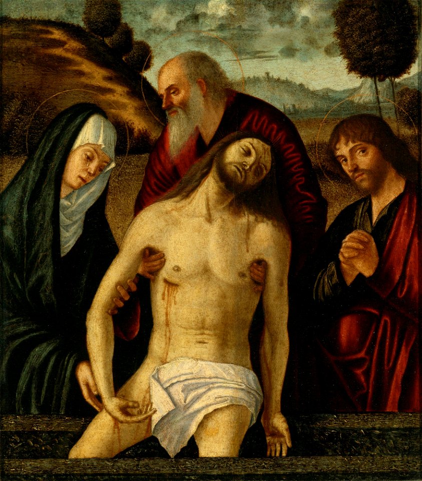 Carpaccio - THE LAMENTATION, WITH THE MADONNA AND SAINTS JOSEPH OF ARIMATHEA AND JOHN THE EVANGELIST, Perocco 4