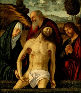 Carpaccio - THE LAMENTATION, WITH THE MADONNA AND SAINTS JOSEPH OF ARIMATHEA AND JOHN THE EVANGELIST, Perocco 4