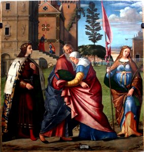 Carpaccio - Incontro di Gioacchino e Anna con san Luigi IX e santa Libera