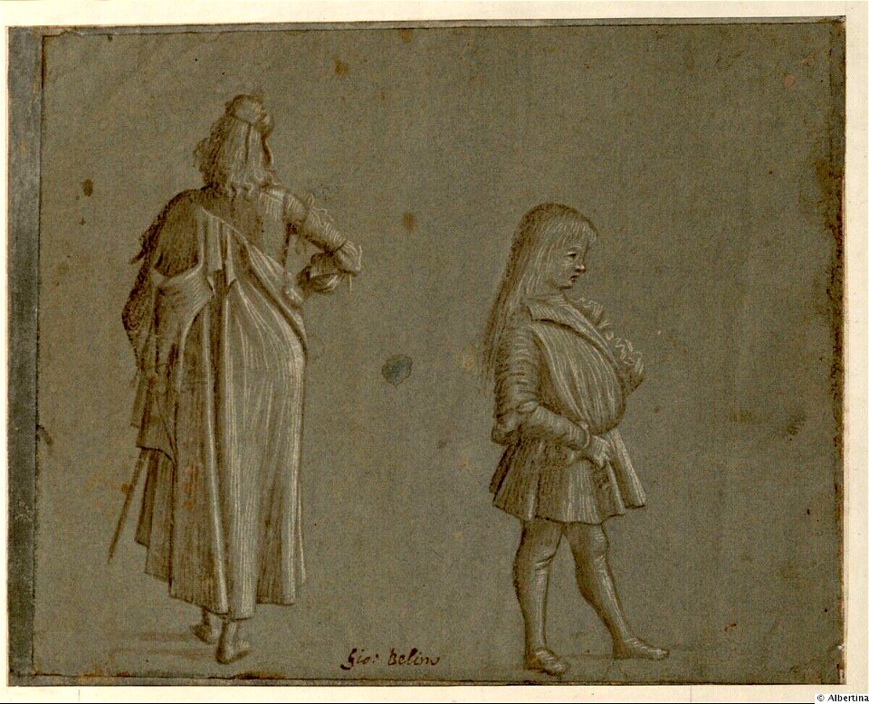 Carpaccio - Rückenfigur Cavaliere della Scalza' und Knabe im Profil nach rechts