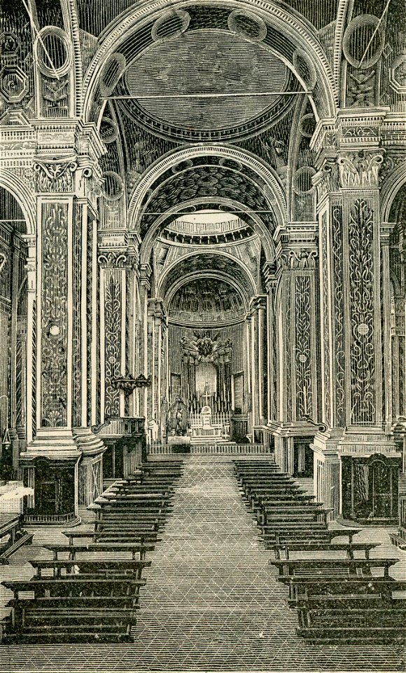 Carpi interno della chiesa di San Nicolò xilografia
